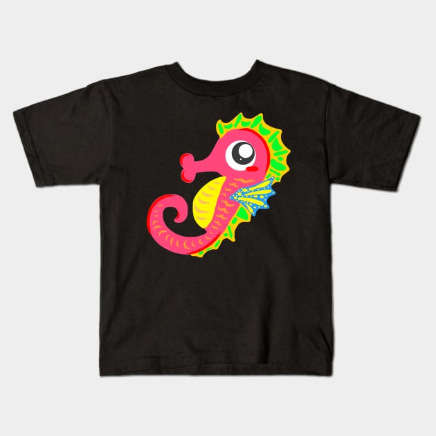 Seahorse Early Swimmer Mermaid Swimming Kids T-Shirt by KK-Royal